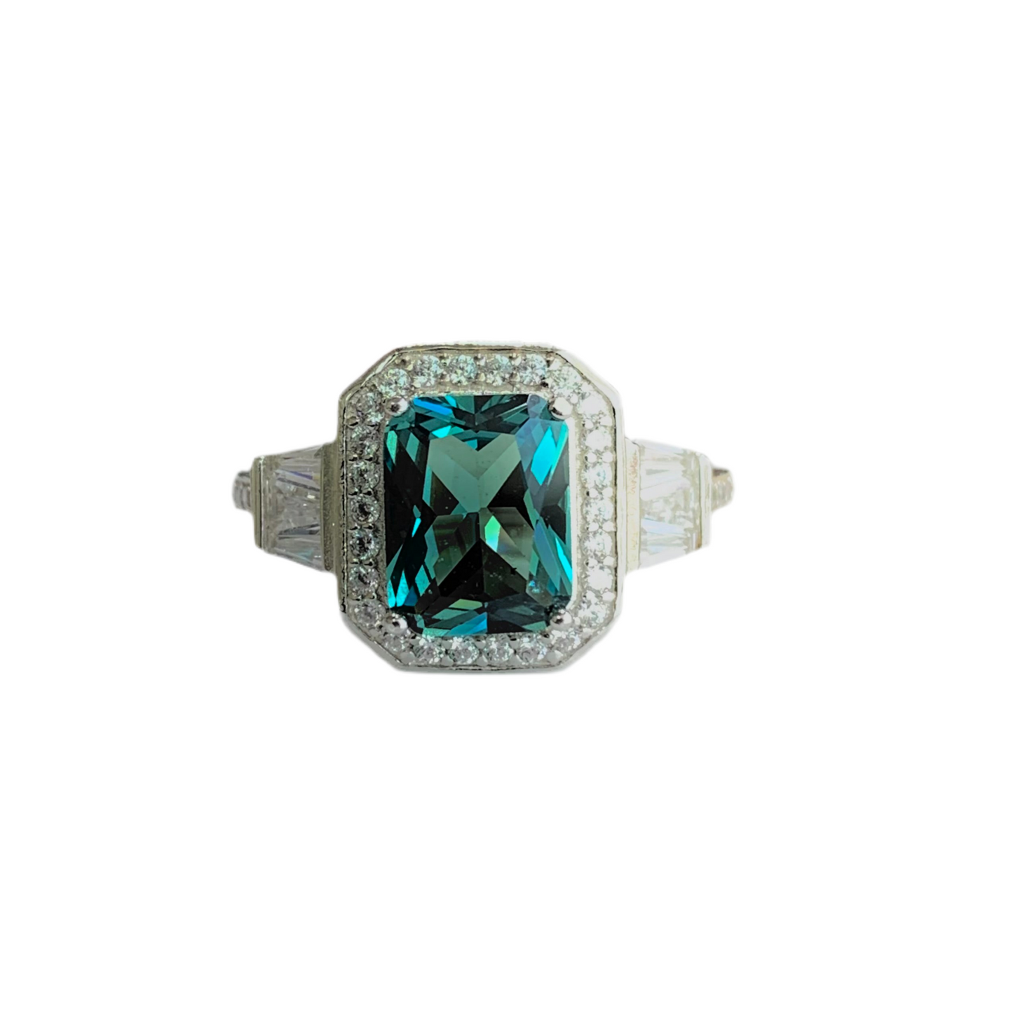 Anillo de Alejandrita con Halo en plata.925