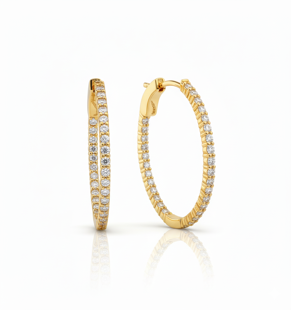 Arracadas Ovaladas con Diamantes de Laboratorio 1.10 ct