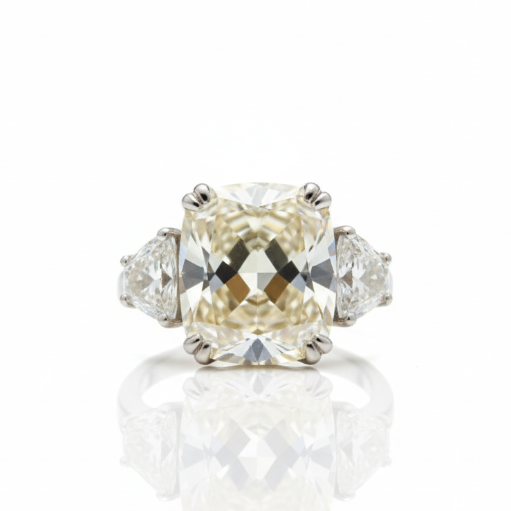 Anillo en Plata .925 con Moissanita – Corte Rectangular