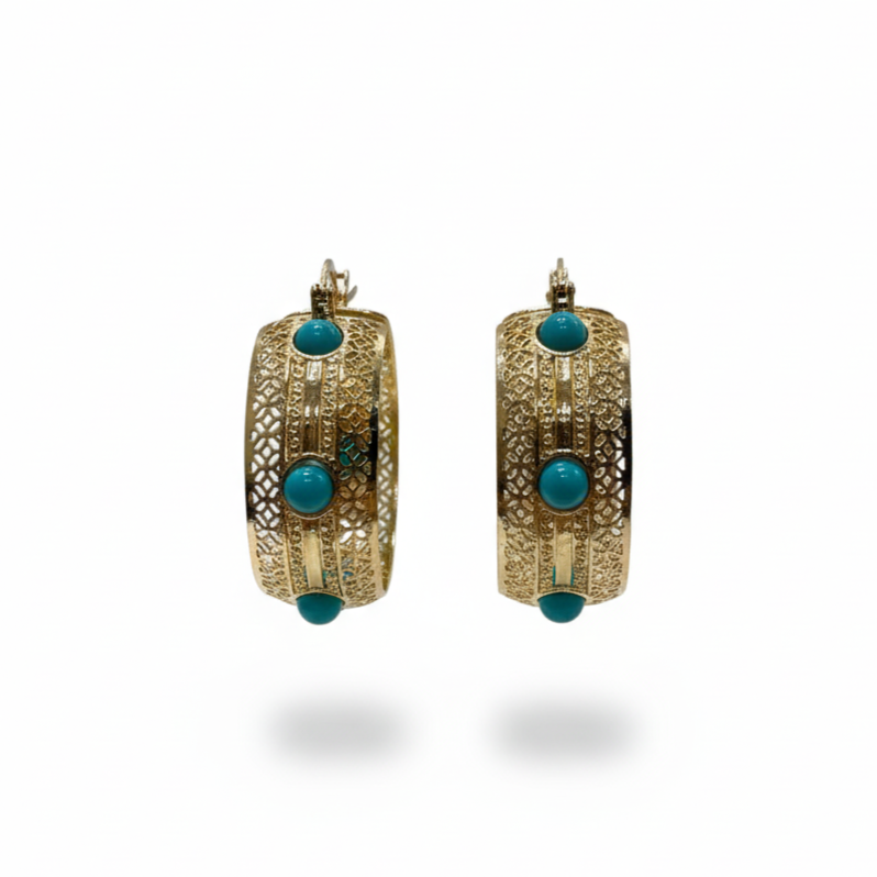 Arracadas de Chapa con Zirconias Celestes