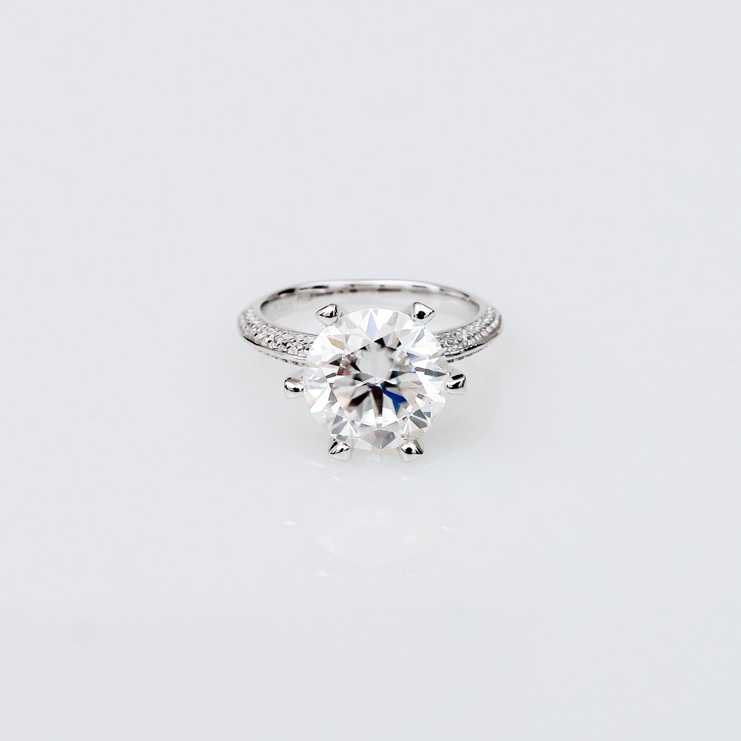 Anillo de Moissanita 5ct en Plata 925 con Baño de Rodio