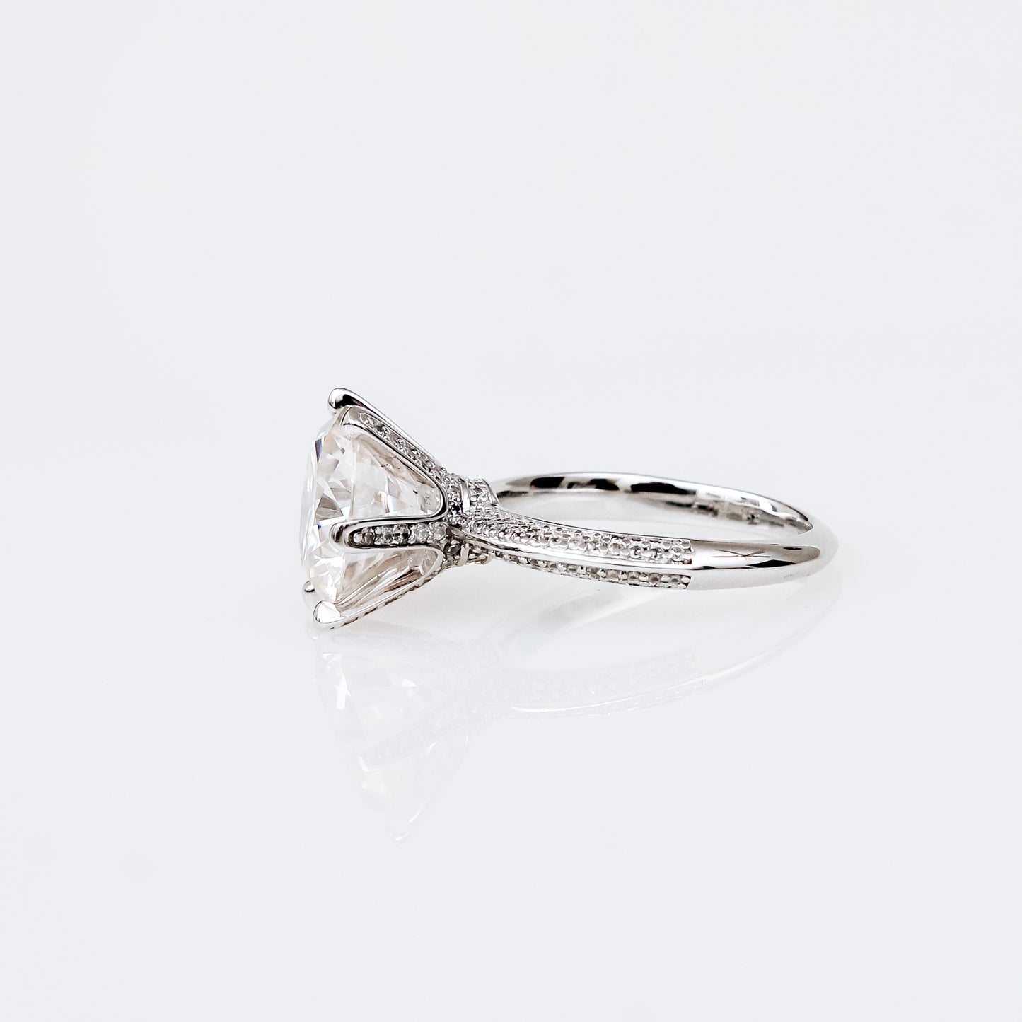 Anillo de Moissanita 5ct en Plata 925 con Baño de Rodio