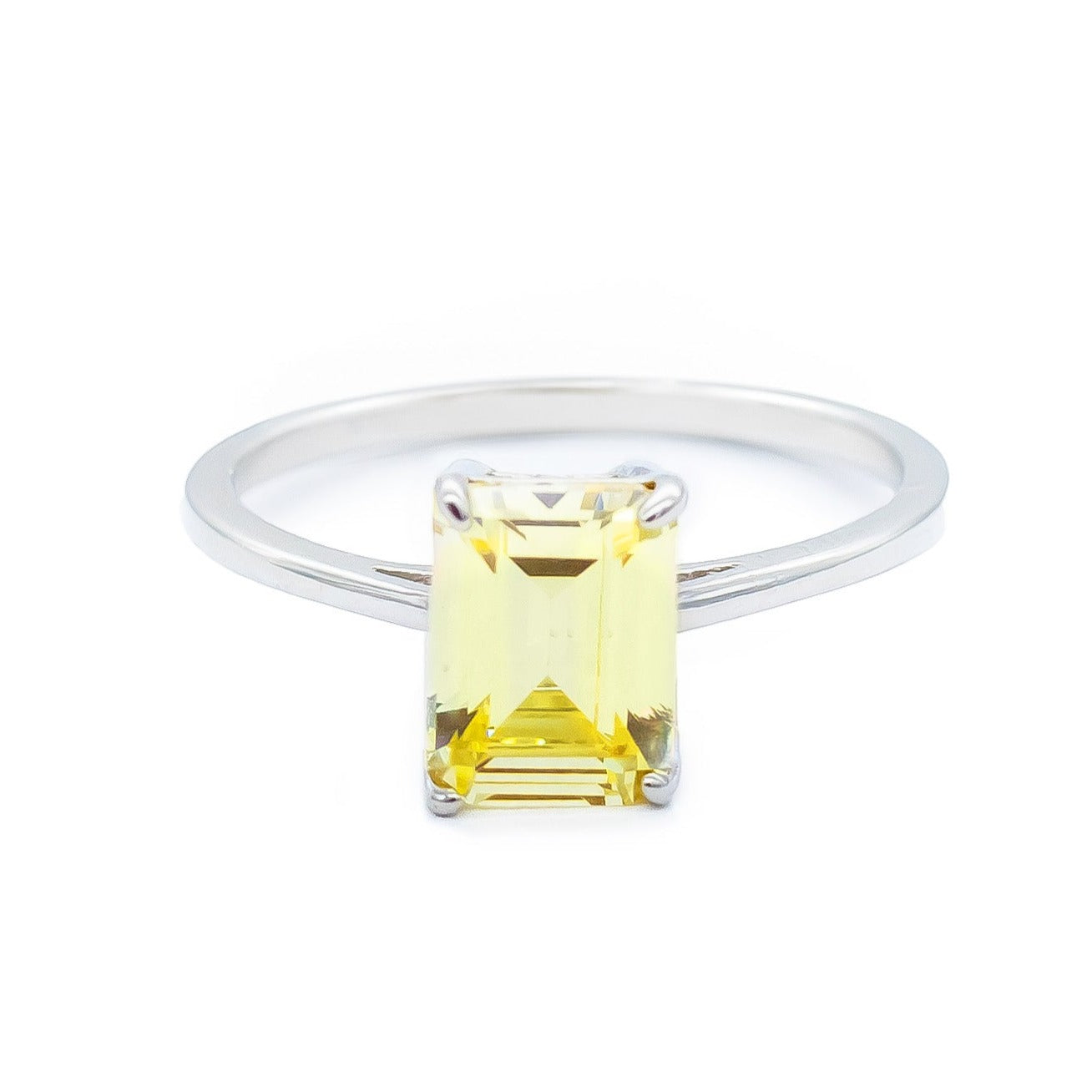 Anillos Elegancia Esmeralda de Plata 925 con Zafiro y Topacio Canario.