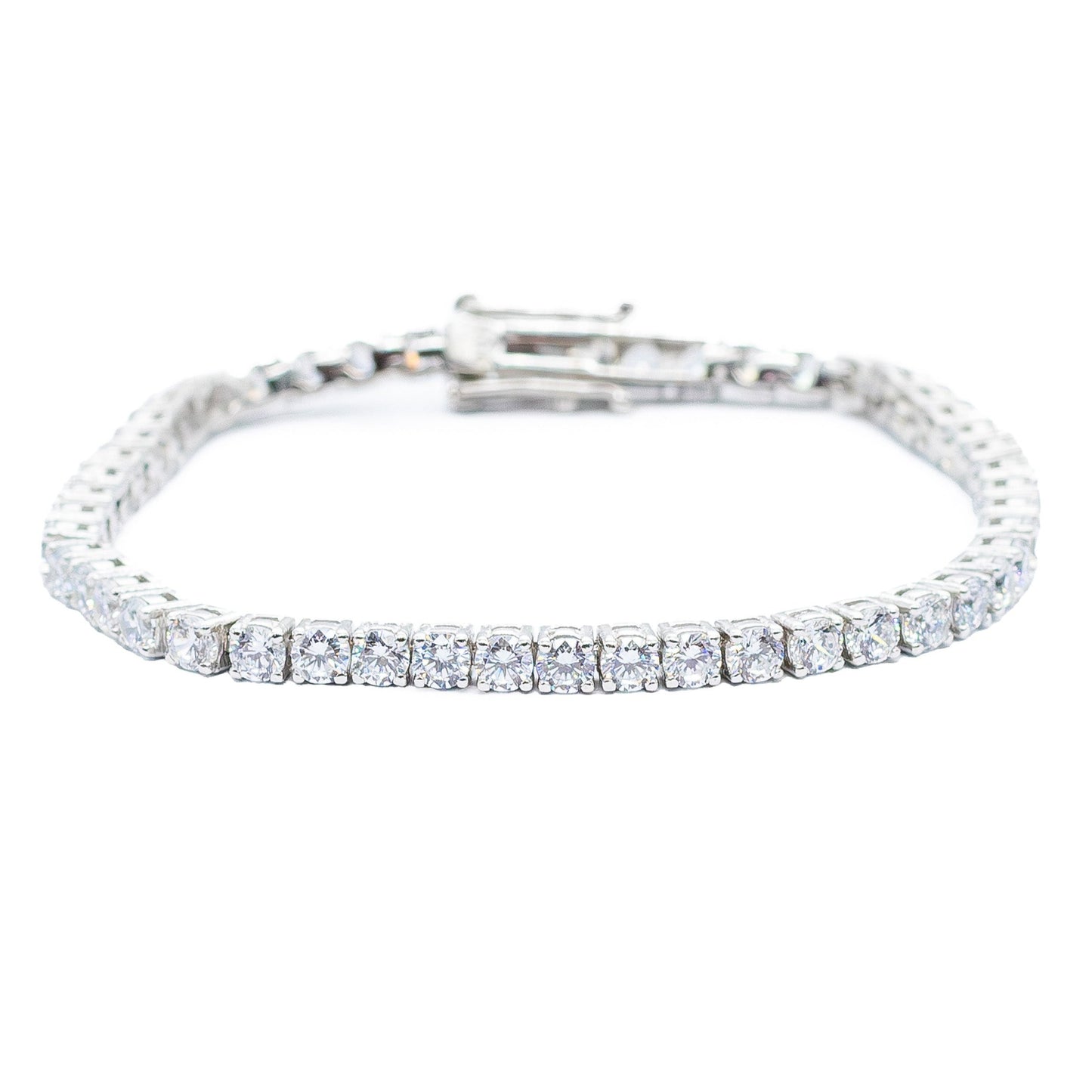 Pulsera Tennis en Plata .925 con Baño de Rodio y Piedras Cultivadas en Laboratorio