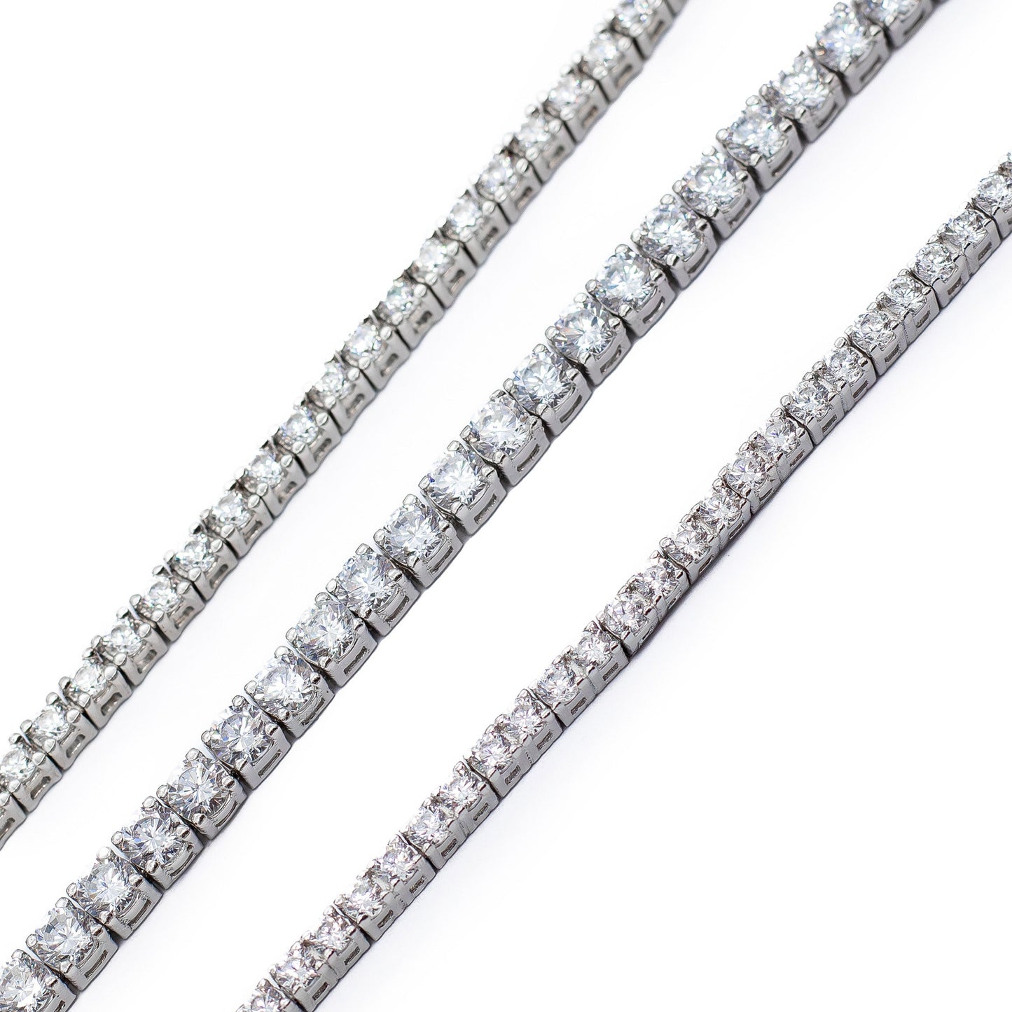 Pulsera Tennis en Plata .925 con Baño de Rodio y Piedras Cultivadas en Laboratorio