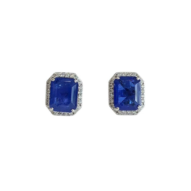 Aretes de Topacio Azul con Halo