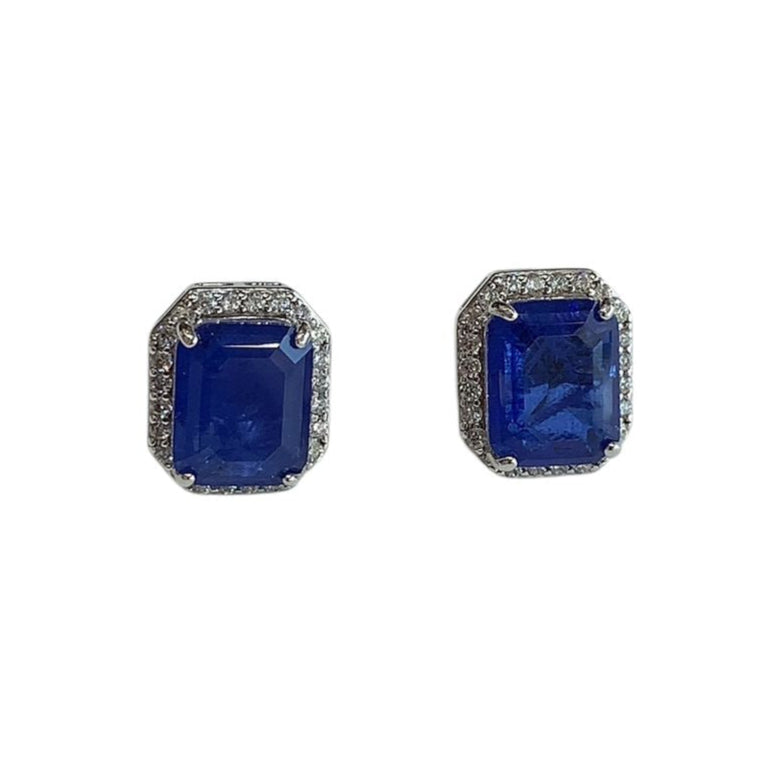 Aretes de Topacio Azul con Halo
