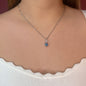 Set de Plata Corazón  con Topacio Azul