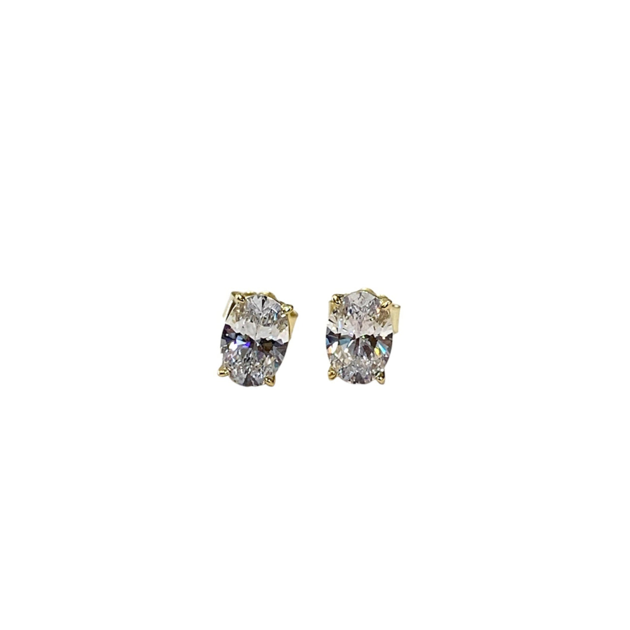 Aretes Stud Corte Oval
