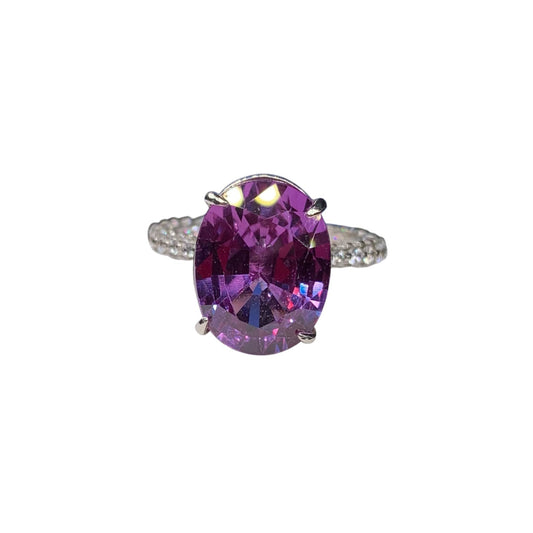 Anillo de Alejandrita con Argolla 360 de Topacio Blanco