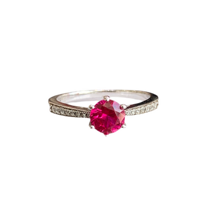 Anillo de Rubí en plata.925.