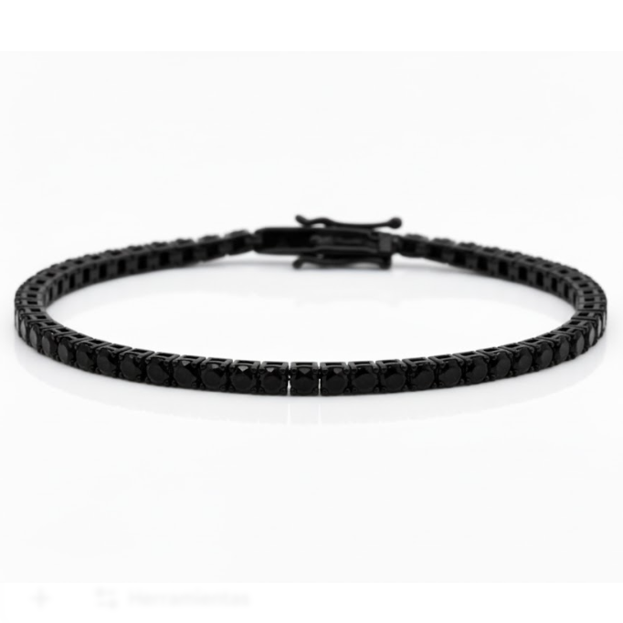 Pulsera de Ónix en Plata .925 con Baño de Rodio