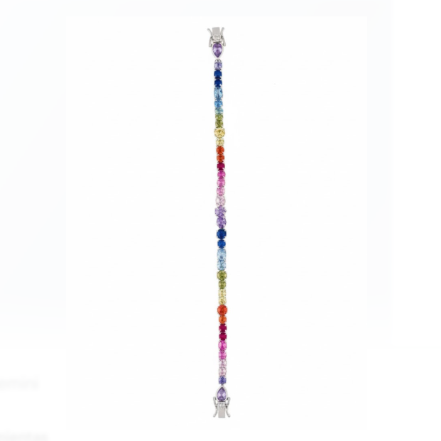 Pulsera de Topacios Multicolor en Plata .925 con Baño de Rodio