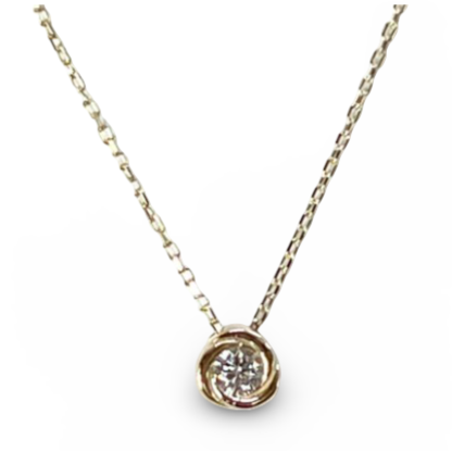 Collar Flor de Luz en Oro Amarillo 14K con Zirconia Central