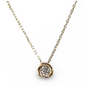 Collar Flor de Luz en Oro Amarillo 14K con Zirconia Central