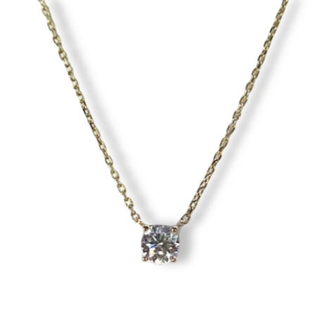 Collar Chispa de Luz en Oro Amarillo 14K con Zirconia