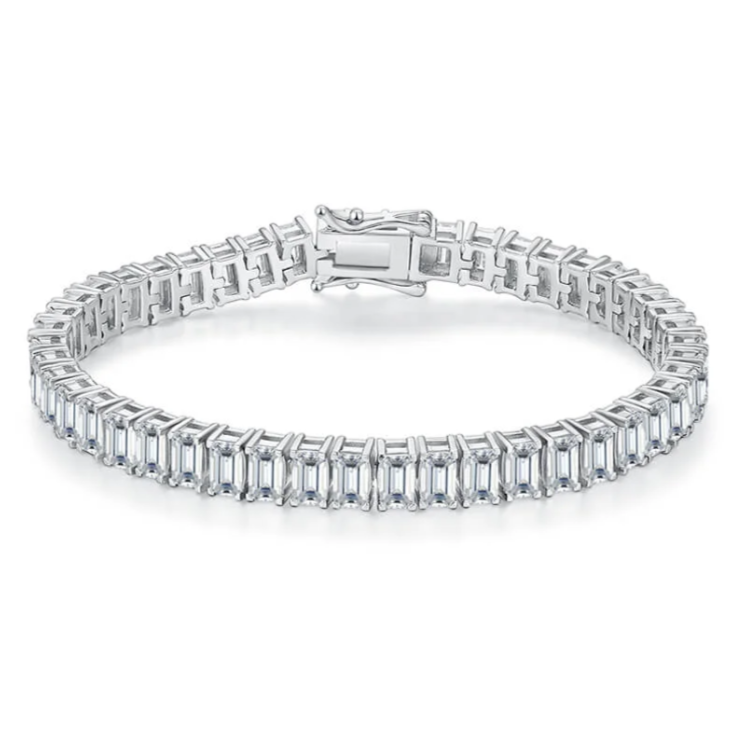 Pulsera Tennis corte Esmeralda