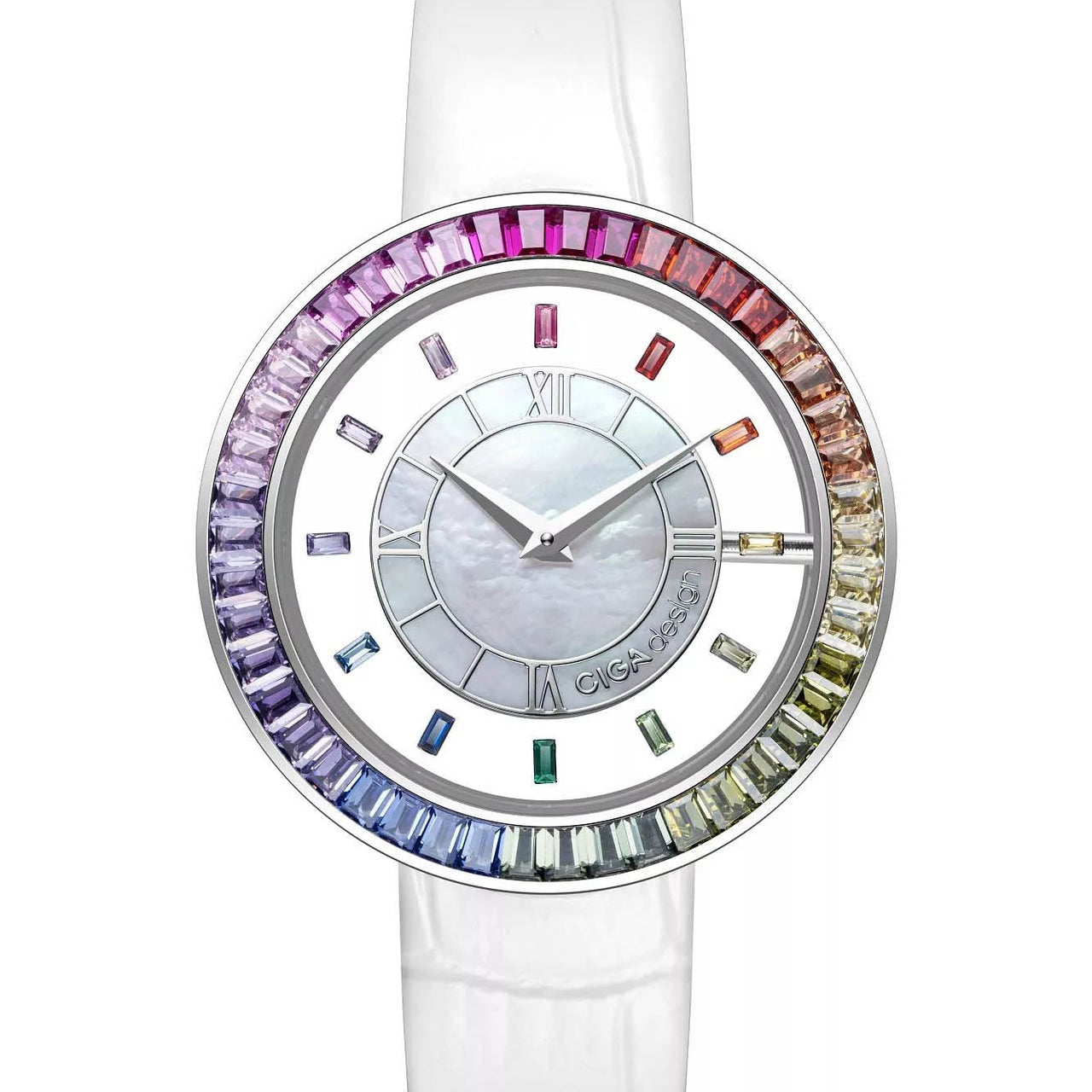 RELOJ CIGA DESIGN WHITE LEATHER – RAINBOW EDITION