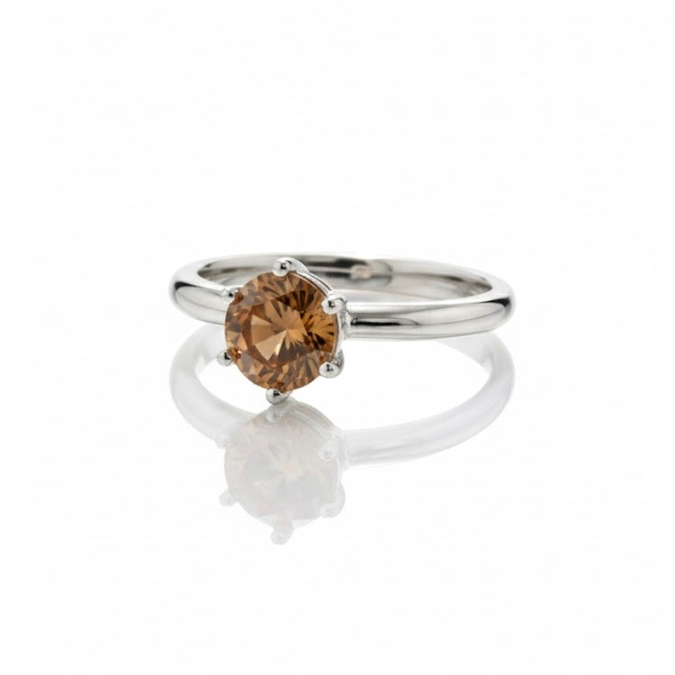 Anillo de Moissanita Amarilla