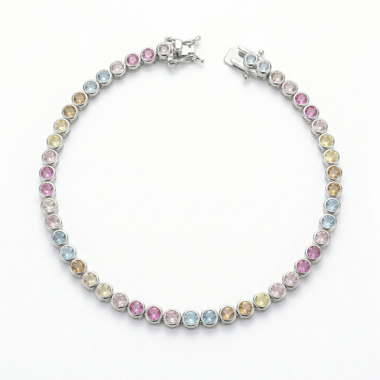 Pulsera Tennis Bisel Arcoíris