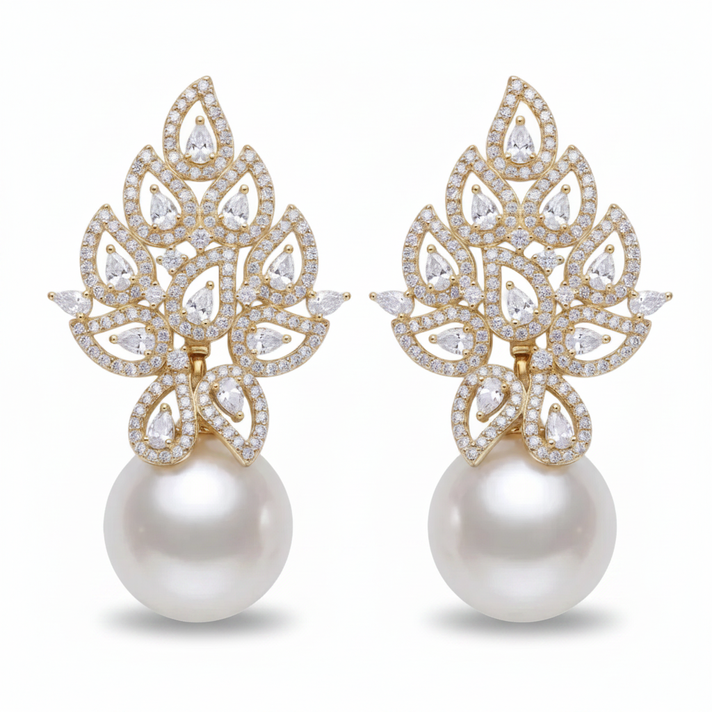 Aretes Eugenia (Rodio, Zirconia & Perla)