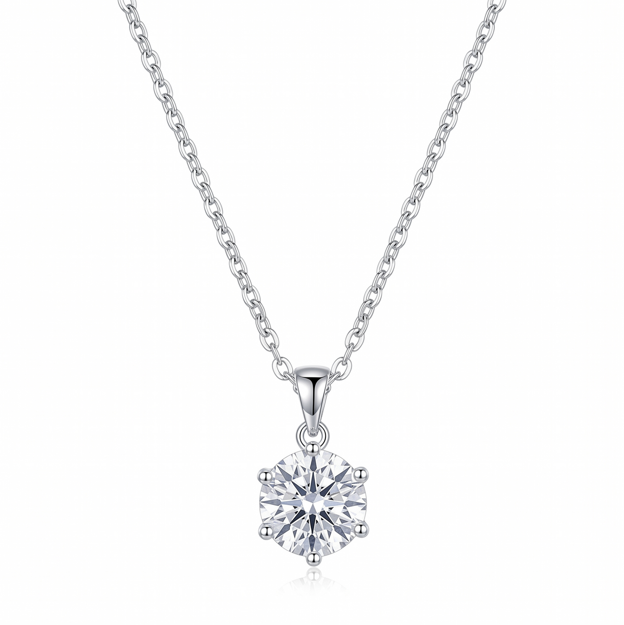 Collar Moissanita de 0.50ct solitario
