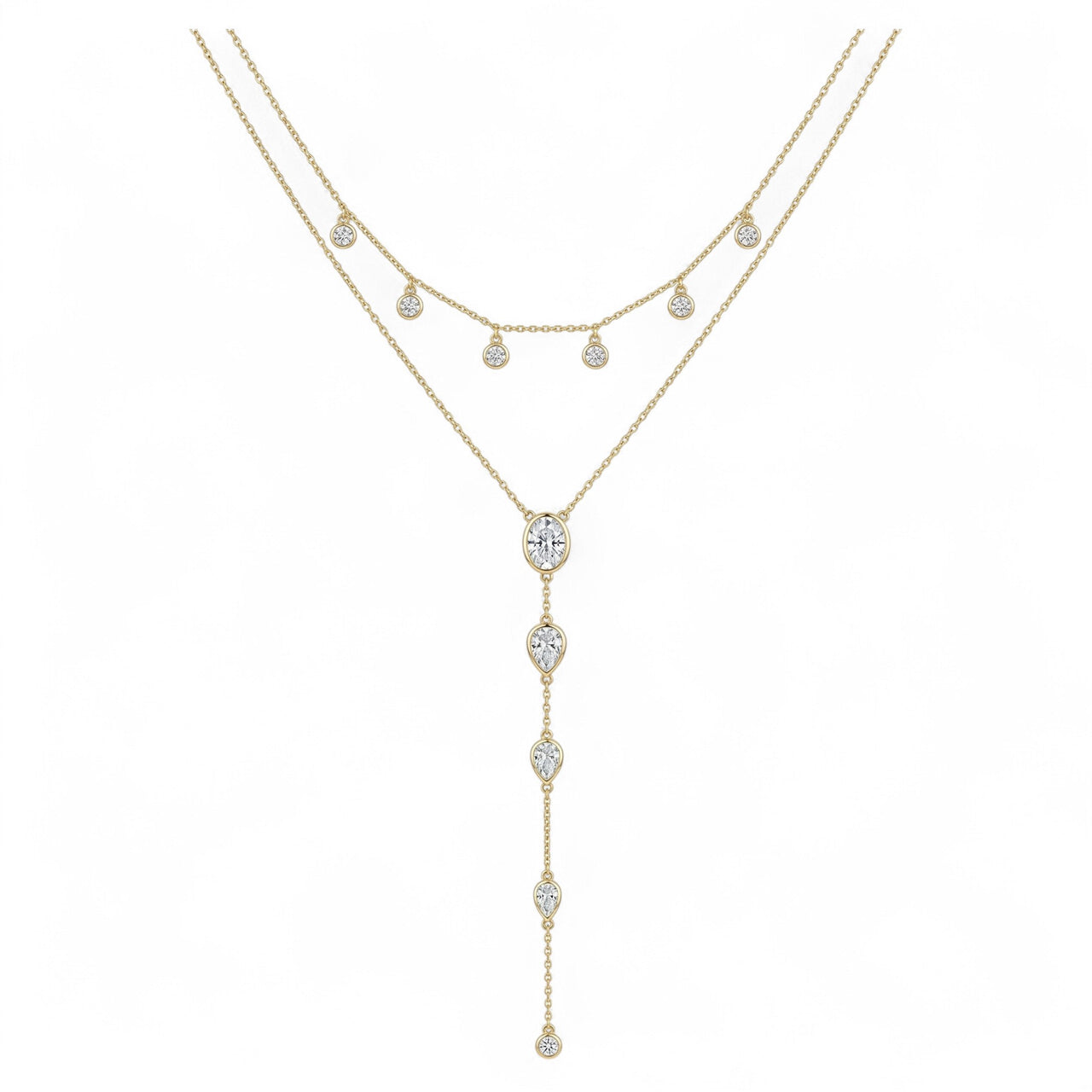 Set Cascada de Amor (Topacio Blanco y Baño  de Oro)