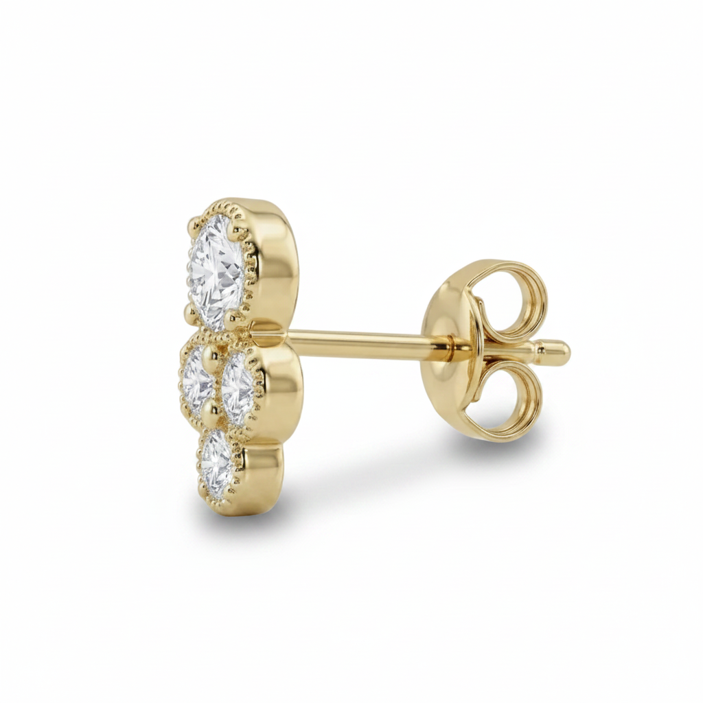Aretes Mini Elena (Barra de Cuatro Zirconias)
