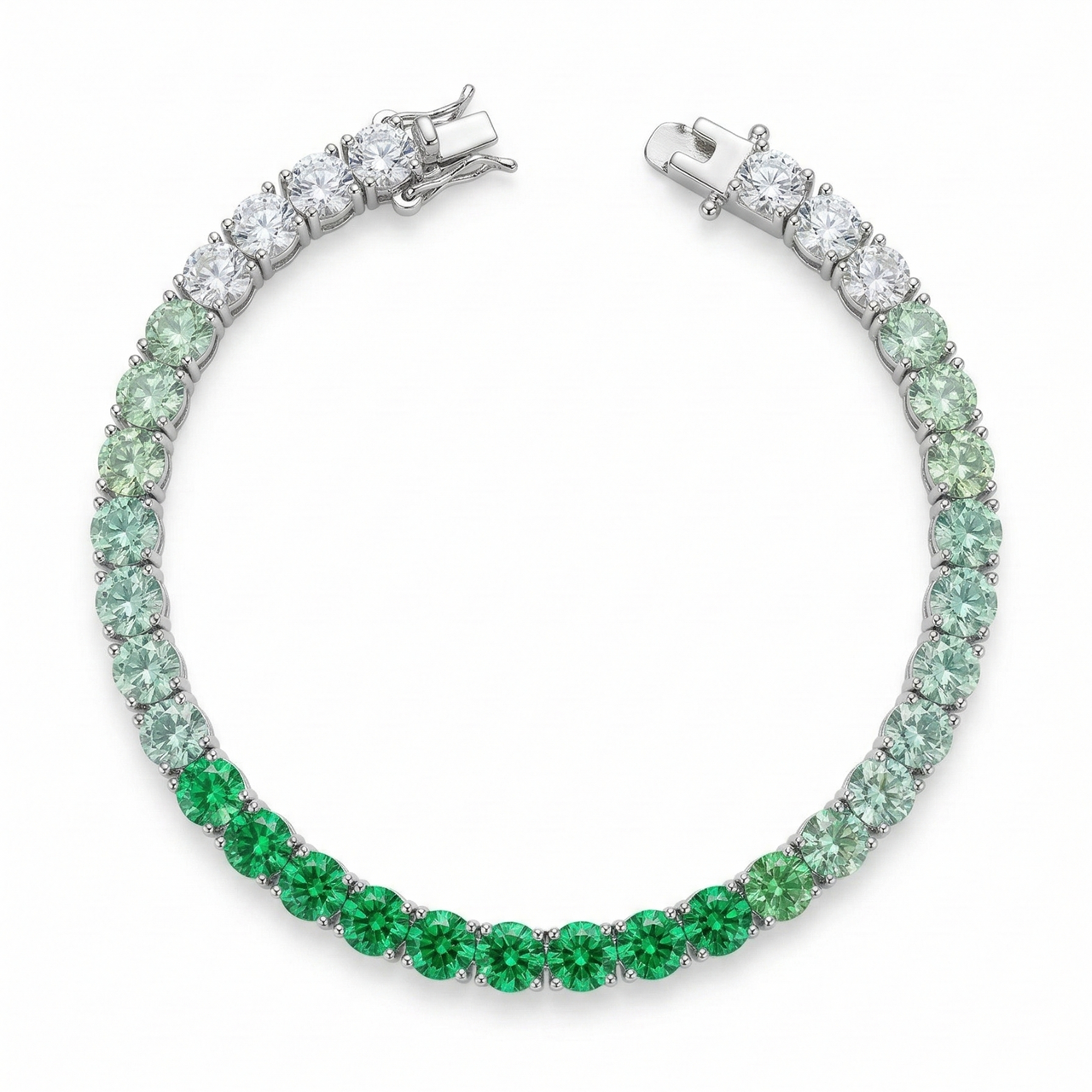 Pulsera Tennis Degradado Esmeralda