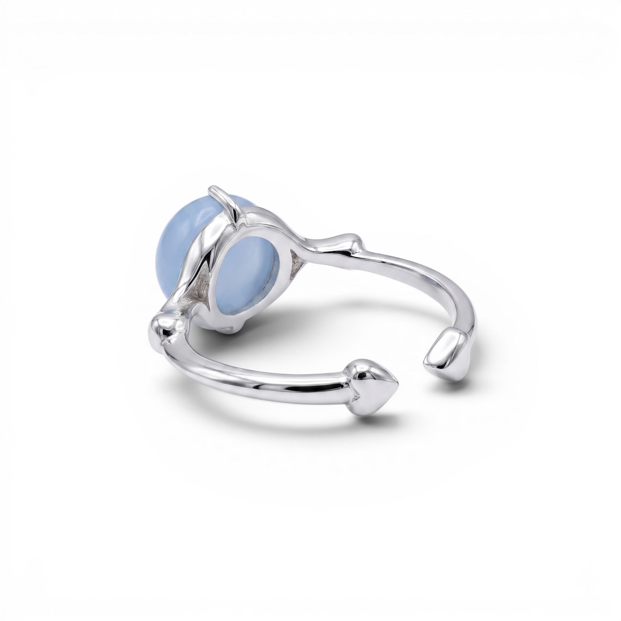 Anillo Selene (Piedra Luna & Rodio)