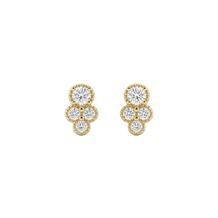 Aretes Mini Elena (Barra de Cuatro Zirconias)