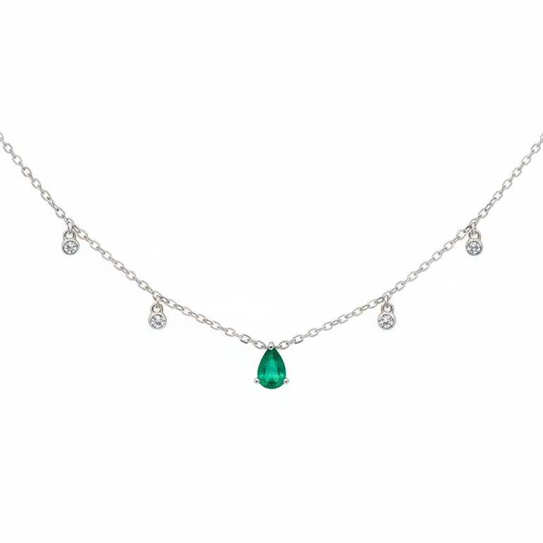 Collar Esmeralda Pera Drop