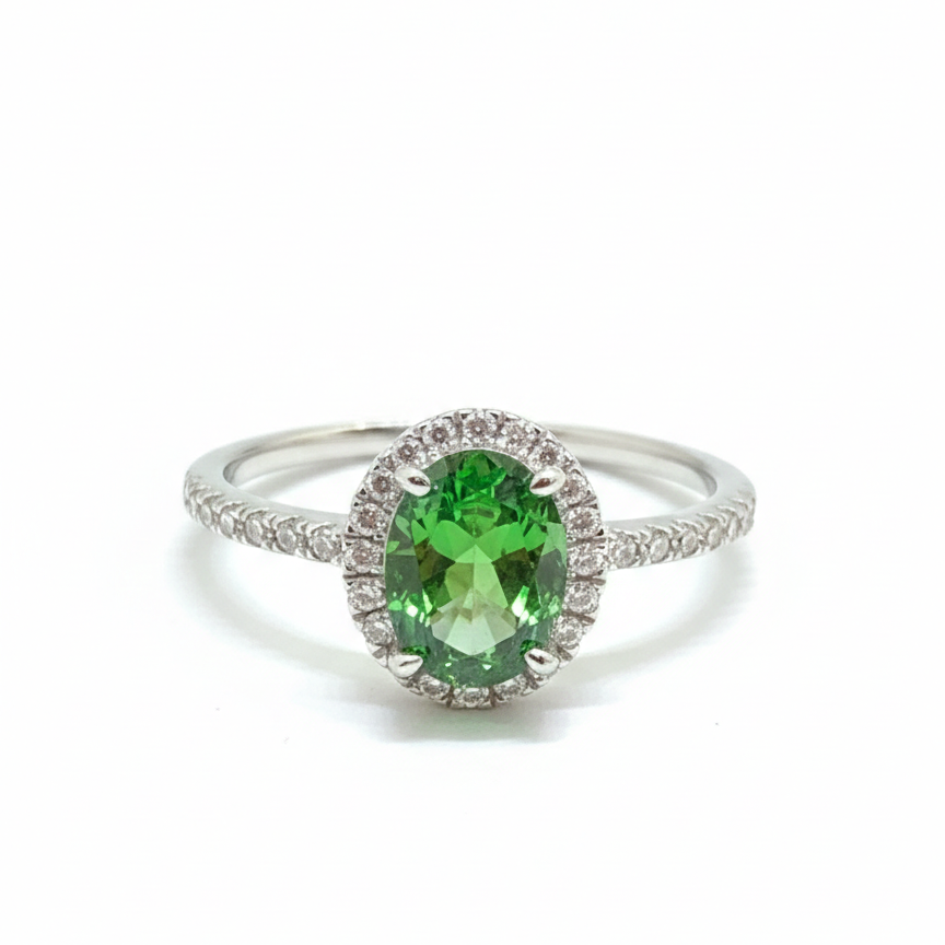 Anillo Oval Esmeralda Evania