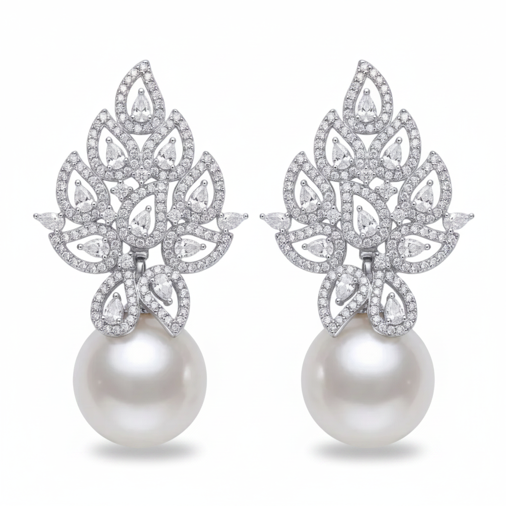 Aretes Eugenia (Rodio, Zirconia & Perla)