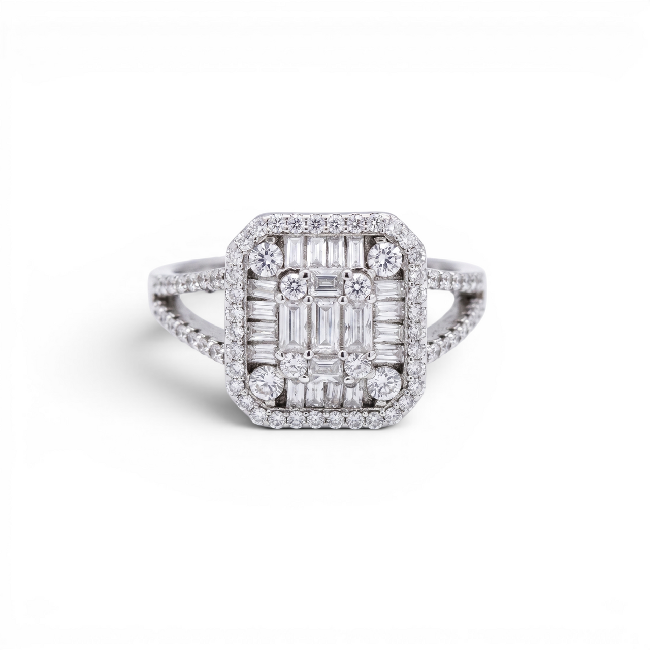 Anillo Prisma (Topacio Blanco Multicorte)