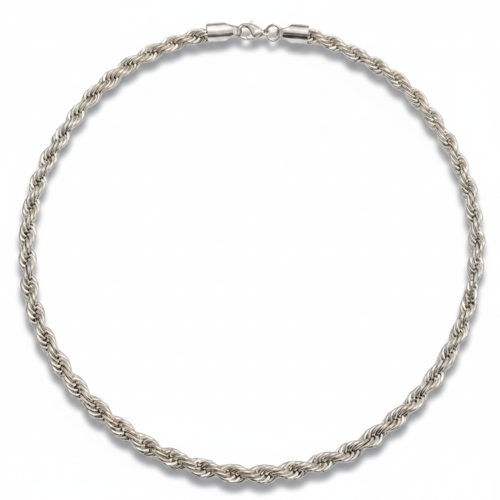 Cadena Estilo Cordón Classic Rope en Acero Inoxidable
