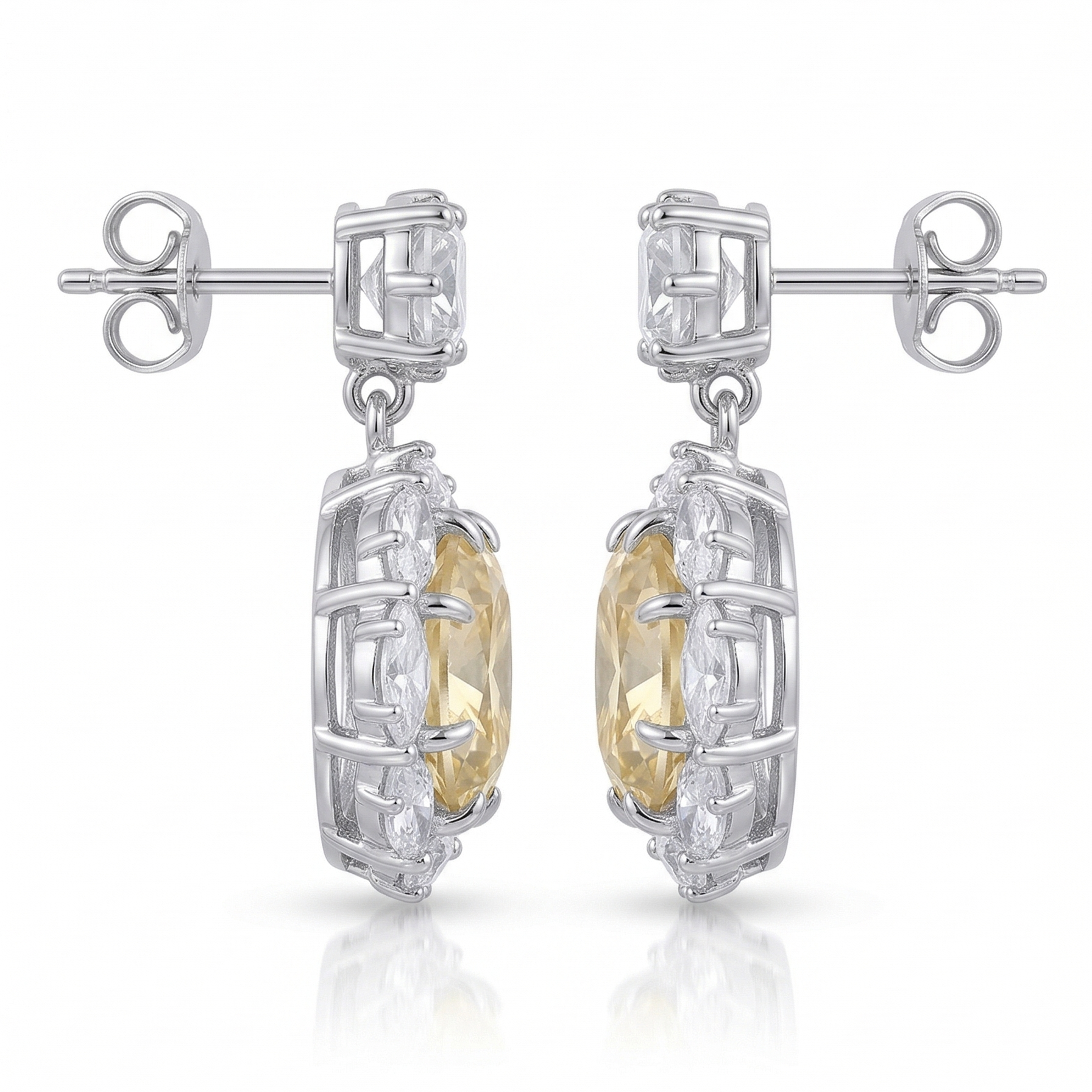 Aretes Girasol de Topacio Canario