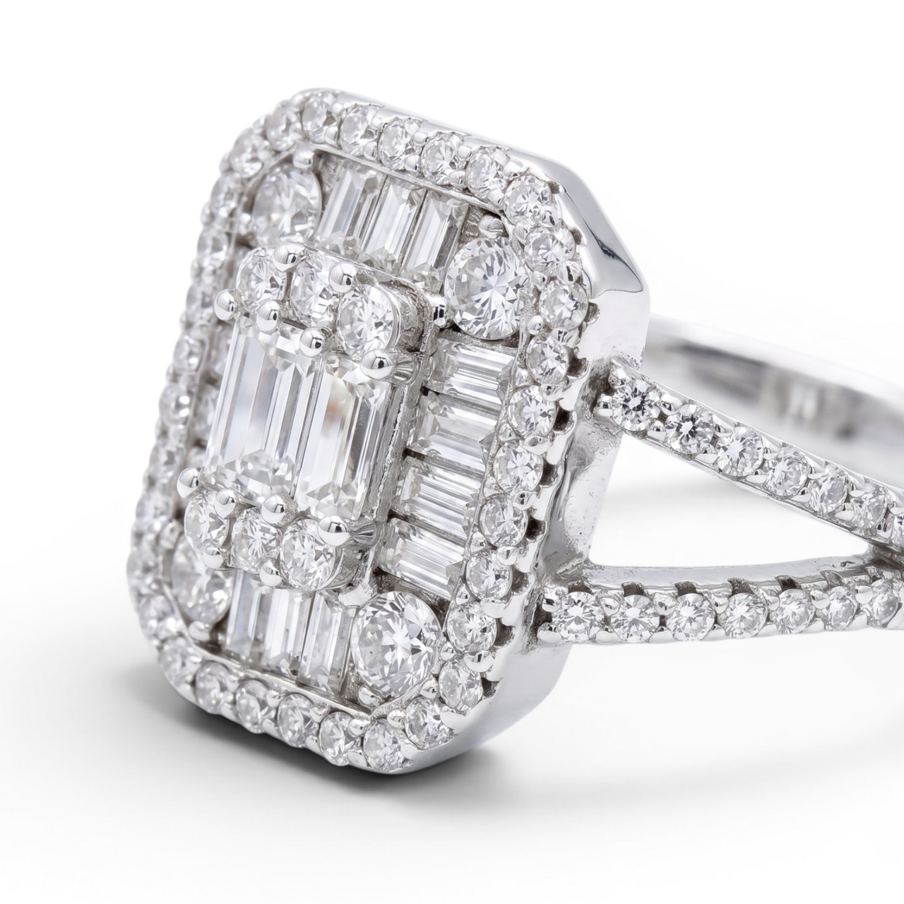 Anillo Prisma (Topacio Blanco Multicorte)
