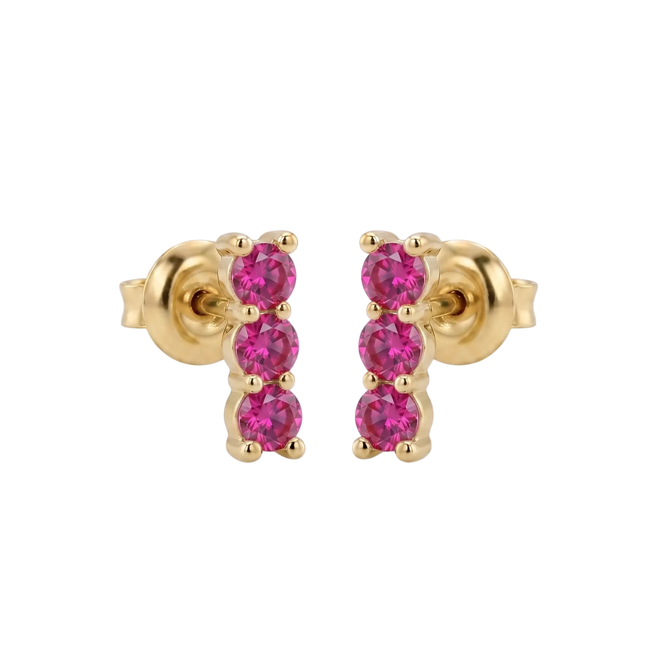 Aretes Mini Sofía (Chapa de Oro & Zirconias)