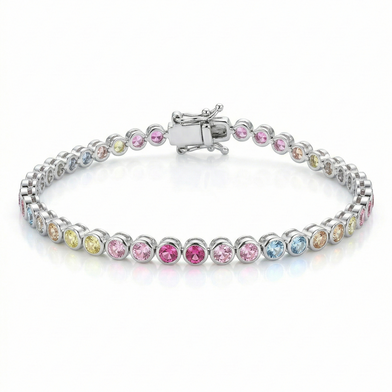 Pulsera Tennis Bisel Arcoíris