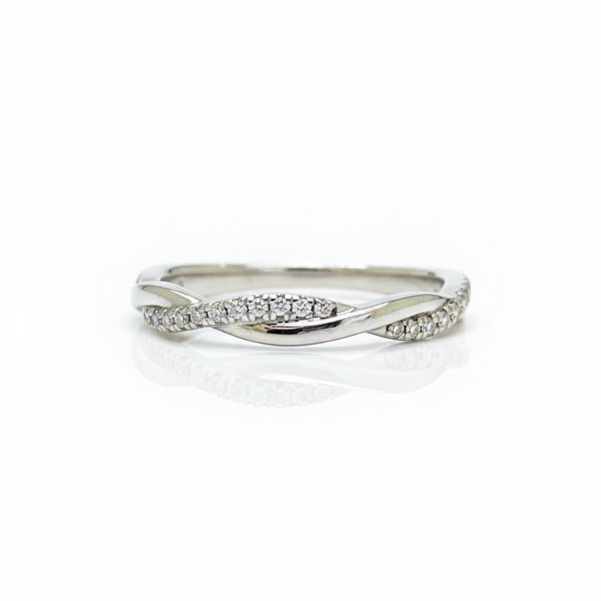 Churumbela Entrelazada de Moissanita en Plata .925