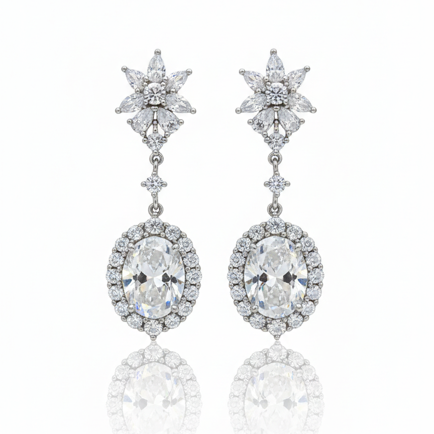 Aretes Cascada Floral de Luz