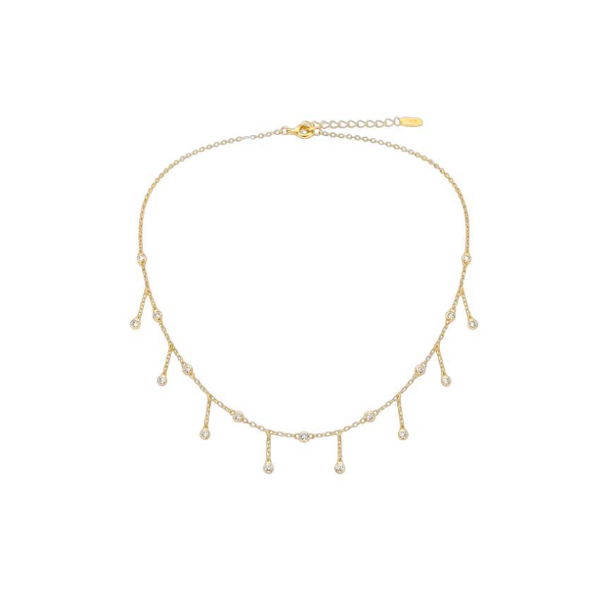 Collar de Chapa con Zirconias – Diseño Secuencial Colgante