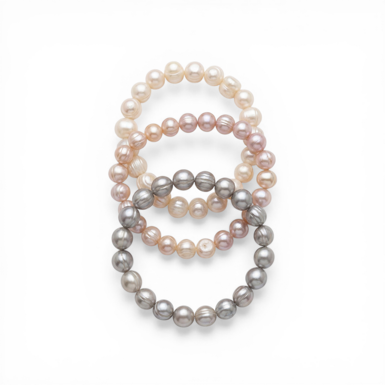 Trío de Pulseras Renata (Perlas de Río)