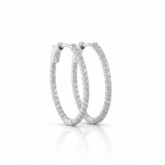 Arracadas Ovaladas con Diamantes de Laboratorio 1.10 ct