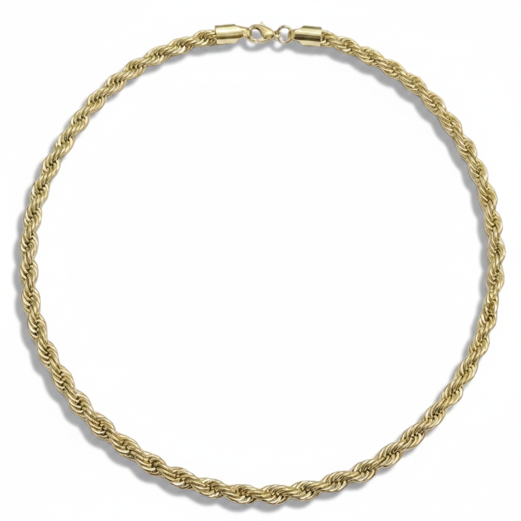 Cadena Estilo Cordón Classic Rope en Acero Inoxidable