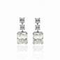 Aretes de Plata .925 con Moissanita Corte Rectangular