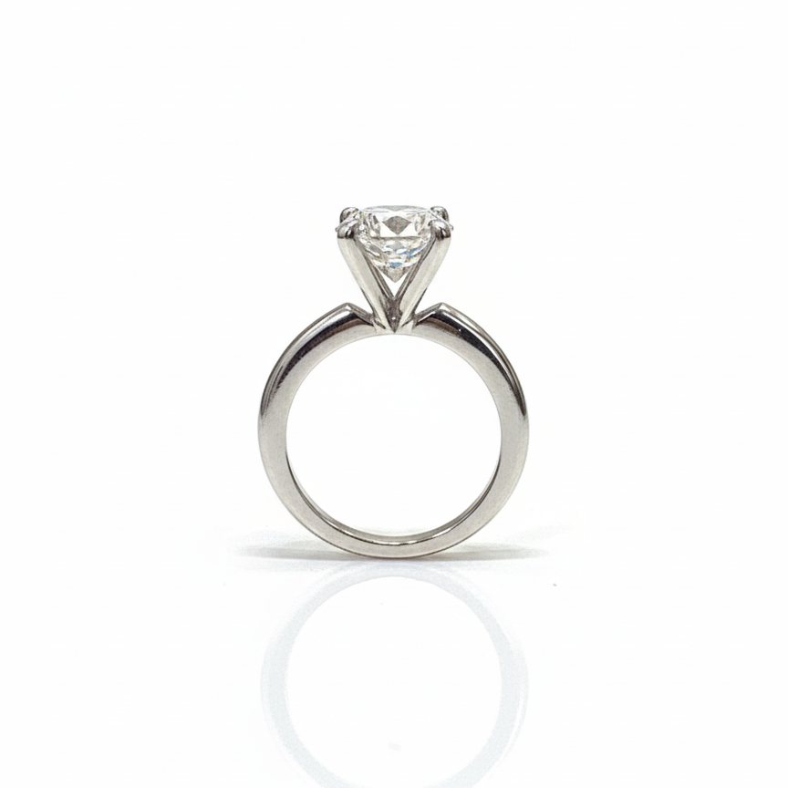 Oro Blanco 14k · Moissanita 3 ct · Corte Redondo