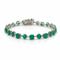 Pulsera Geométrica de Esmeralda Colombiana