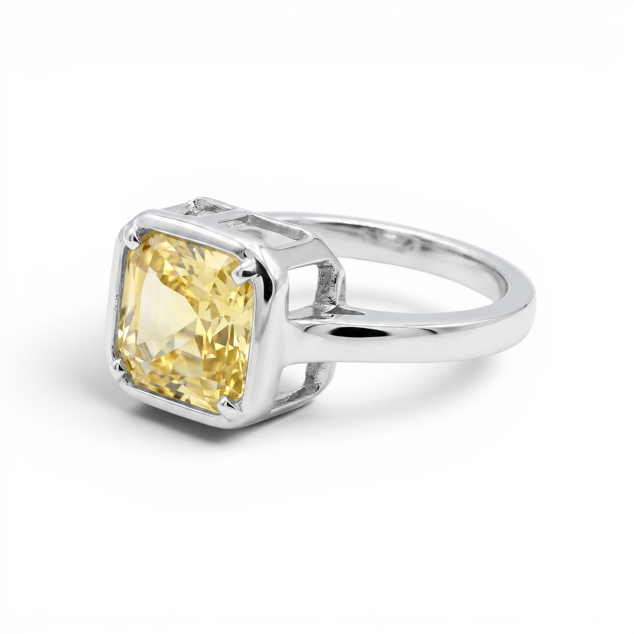 Anillo Aura (Citrino & Bisel de Rodio)